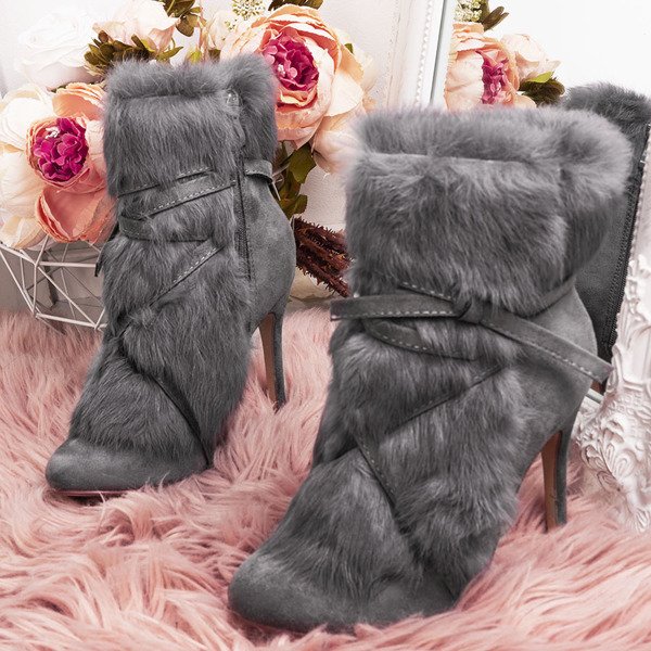 Szare botki na szpilce Pelage