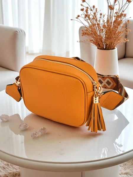 Royalfashion Mała damska torebka z eko skóry z kolorowym paskiem Kovi Lace