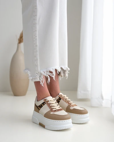 Royalfashion Sneakersy damskie z brokatem Qisofi