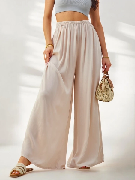 Royalfashion Wiskozowe proste spodnie damskie materiałowe