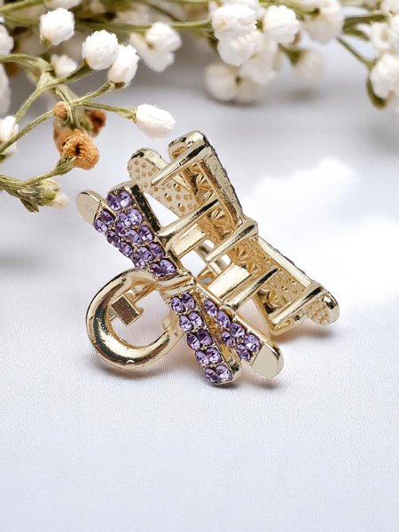 Royalfashion Spinka do włosów z cyrkoniami Golden Clip