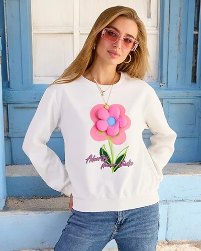 Royalfashion Bawełniana cienka bluza damska z printem