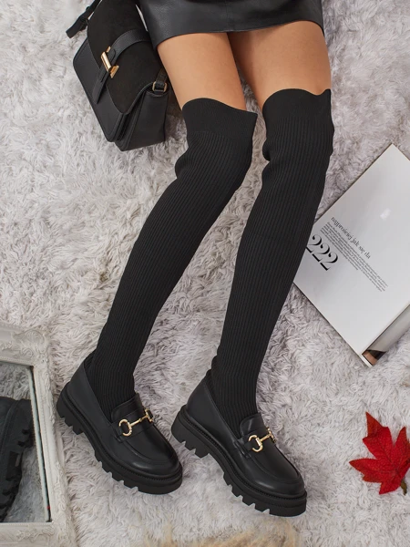 Довгі жіночі сліпони ботфорти з оздобою Novera