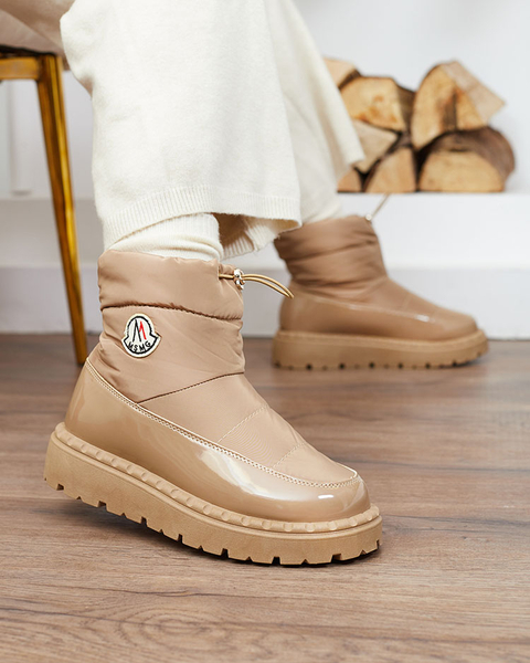 Royalfashion Wsuwane śniegowce damskie w brązowym kolorze Ireda