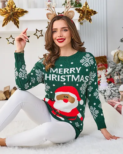 Royalfashion Жіночий різдвяний светр із Сантою