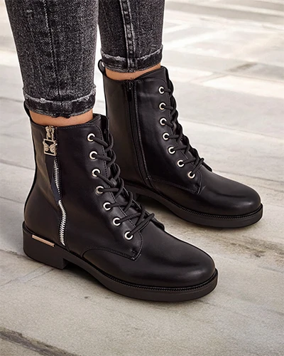 Royalfashion Botki damskie sznurowane Selocii