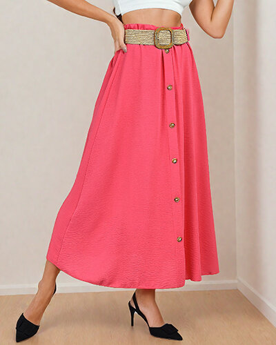 Royalfashion Damska spódnica midi z paskiem