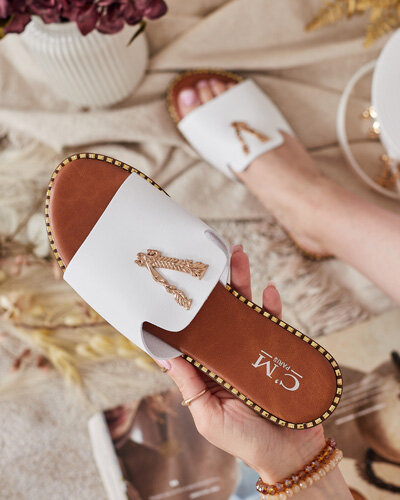 Royalfashion Damskie klapki z eko skóry Cemenna