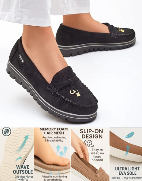 Royalfashion Ażurowe damskie mokasyny Elissas