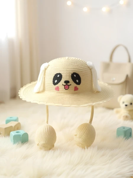 Royalfashion Dziecięcy Kapelusz Słomkowy Puppy Paws Hat