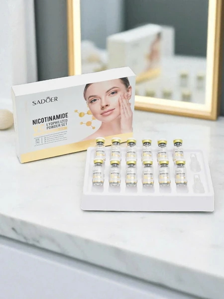 Sadoer Zestaw Lyofilizowanego Pudru Nikotynamidu i Witaminy C