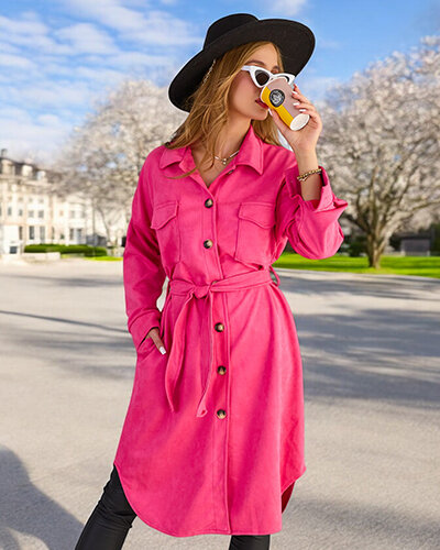 Royalfashion Damski płaszcz typu koszula