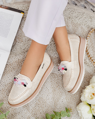 Royalfashion Mokasyny z kolorowymi kamyczkami Restea