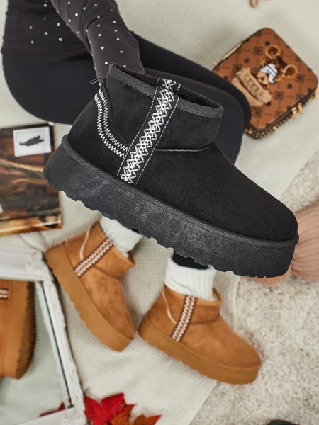 Krótkie buty a'la śniegowce damskie Pravel