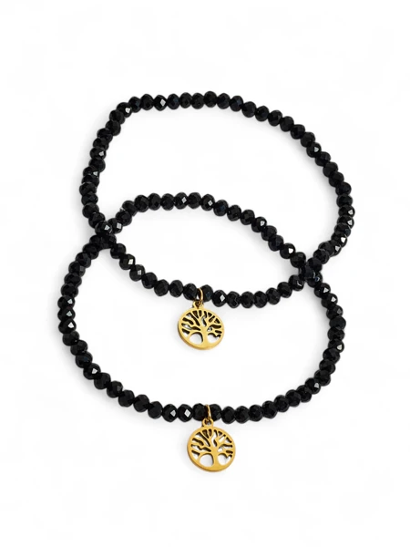 Royalfashion Dwie Bransoletki damskie z zawieszką drzewa