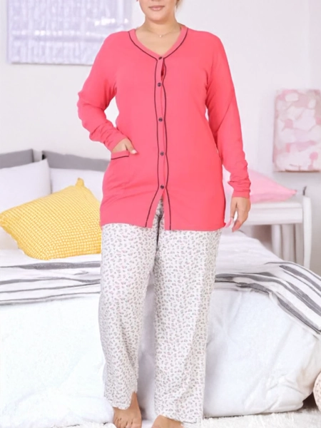 Royalfashion Bawełniana damska 2-częściowa piżama PLUS SIZE
