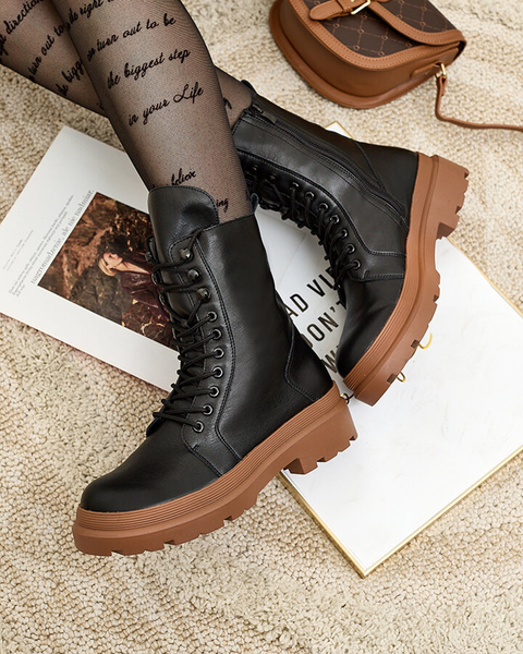 Royalfashion Eko skórzane damskie botki workery Vederme