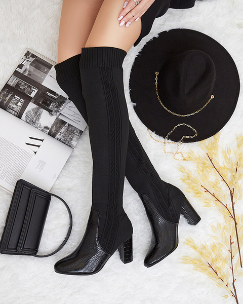 Royalfashion Damskie wsuwane kozaki za kolano Nolera