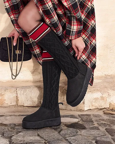 Royalfashion Buty a'la śniegowce damskie z cholewką a'la skarpeta Kokumi