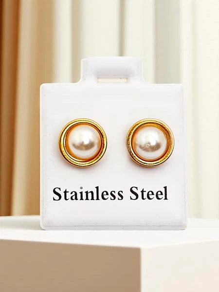 Royalfashion Kolczyki damskie kółeczka z perełkami