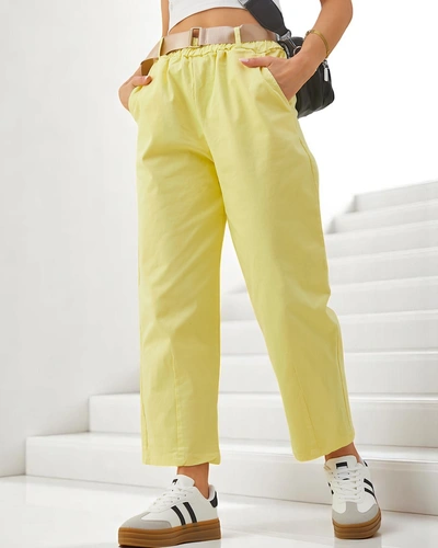 Royalfashion Bawełniane proste spodnie damskie materiałowe