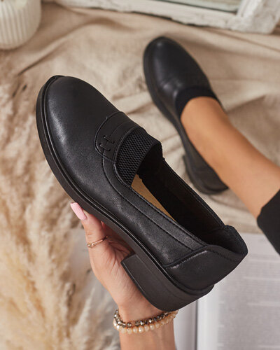 Royalfashion Czarne mokasyny damskie Nasannae
