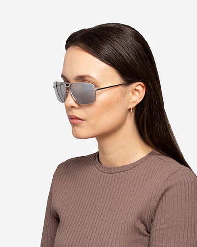 Royalfashion Okulary przeciwsłoneczne w srebrnej oprawce