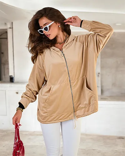 Royalfashion Rozpinana bluza z kapturem damska