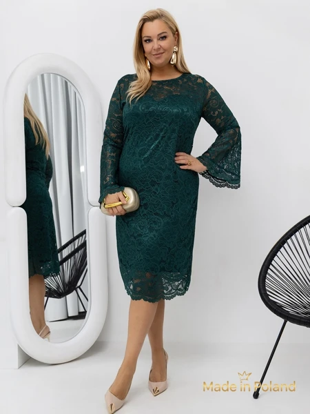 Коронкова жіноча сукня міді з широкими рукавами Kiss Star