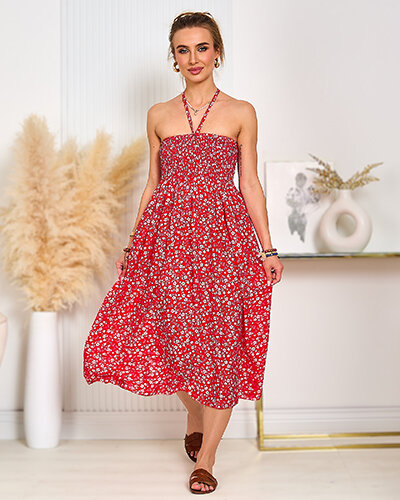 Royalfashion Damska sukienka do kolana z printem