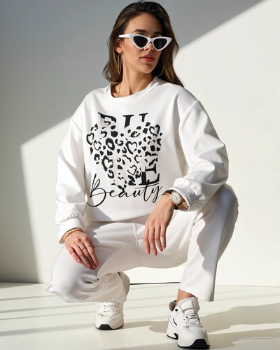 Royalfashion Wiskozowy damski komplet z printem