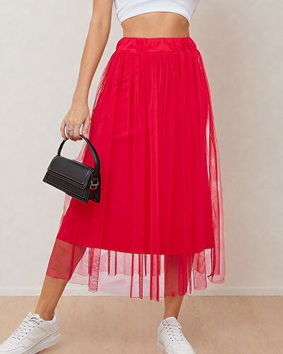Royalfashion Damska dwuwarstwowa spódnica midi