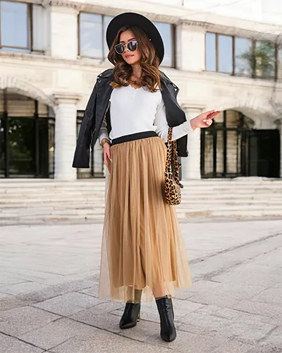 Royalfashion Damska spódnica midi z tiulem