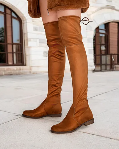 Royalfashion Damskie wsuwane kozaki za kolano Lianas