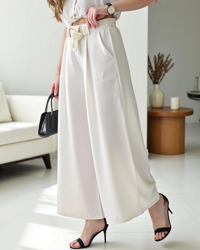 Royalfashion Широкі жіночі штани з поясом