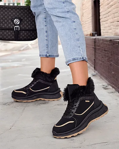 Royalfashion Ocieplane sneakersy damskie z futerkiem Mofell