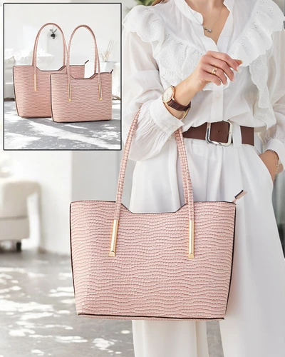 Royalfashion Podwójna lakierowana torebka damska z tłoczeniem