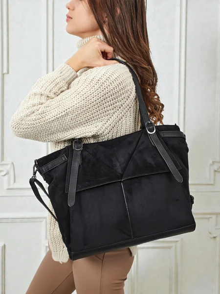 Жіноча сумка-шопер еко замшева Daville