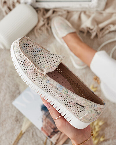 Royalfashion Ażurowe mokasyny damskie Nafis