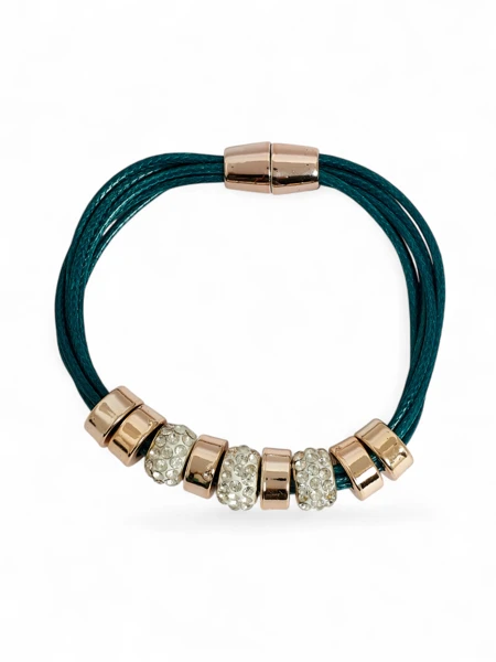 Жіночий браслет з намистинами та цирконами