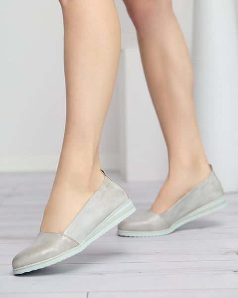 Royalfashion Srebrne baleriny damskie Asya