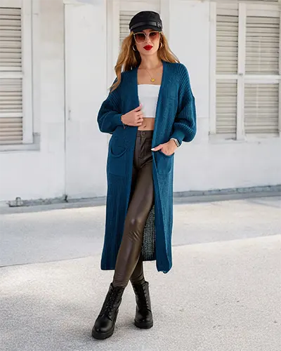 Жіночий в'язаний светр-покривало Royalfashion