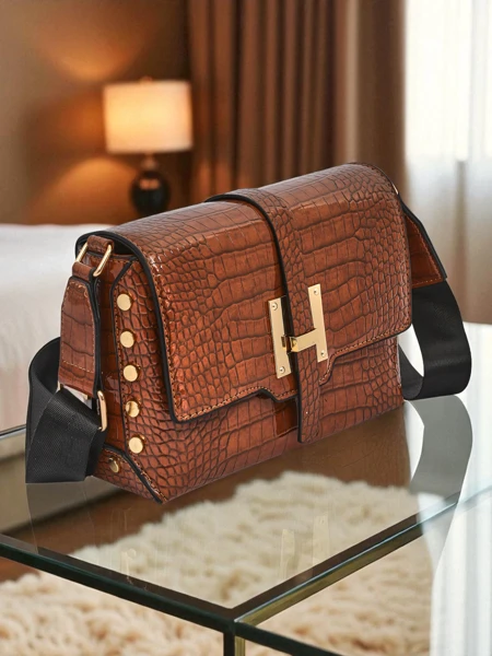 Royalfashion Lakierowana mała damska torebka z eko skóry Velia Crest