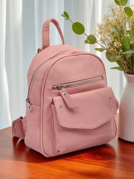 Plecak damski Ariadne Rosa Królewska Moda ze skóry ekologicznej 25x25 cm