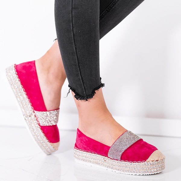 Royalfashion Fuksjowe espadryle z cyrkoniami Anasdiea