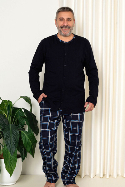 Royalfashion Piżama męska w kolorze granatowym PLUS SIZE