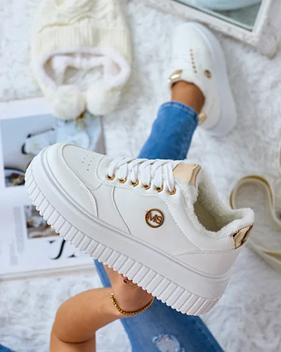Royalfashion Ocieplane sneakersy damskie z futerkiem Sofi