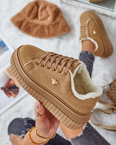 Royalfashion Ocieplane sneakersy damskie z futerkiem Noxu