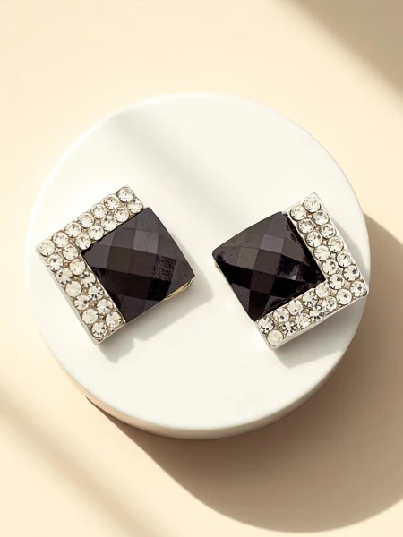 Royalfashion Klipsy kolczyki damskie z kryształem i cyrkoniami