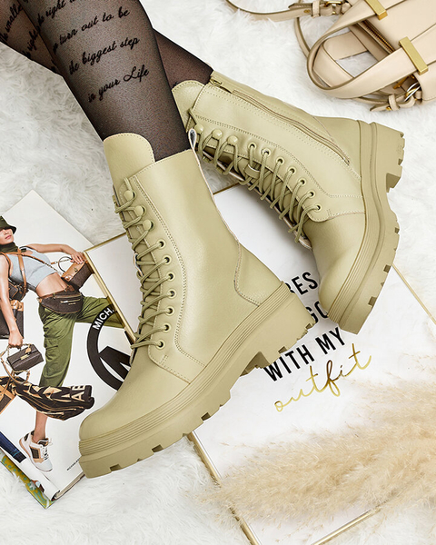 Royalfashion Eko skórzane damskie botki workery Vederme